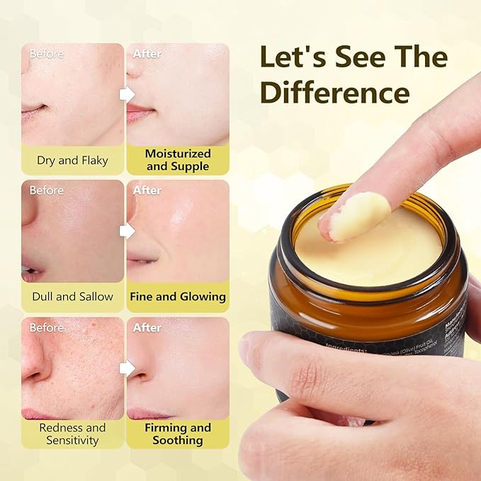 JUANCHI Beef Tallow for Skin, Tallow and Honey Balm for Face, Grass Fed Beef Tallow for Face & Body, Deeply Nourishing, Soothes Dry Skin (60g/2.12oz)