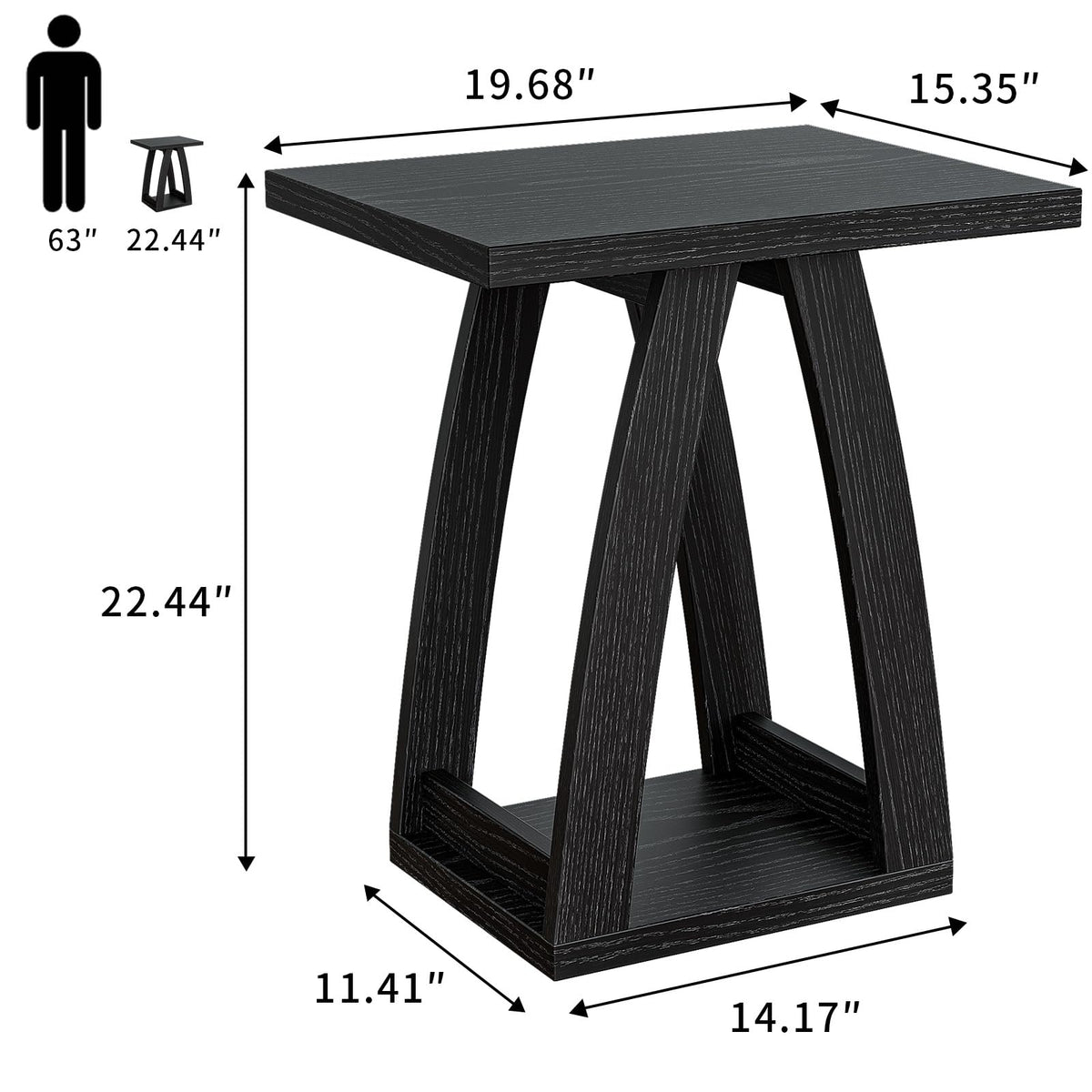 FJTFORME End Tables Living Room Set of 2. Side Tables Living Room. Side Table Beside Sofa. Modern End Table for Home. Black End Tables Set of 2