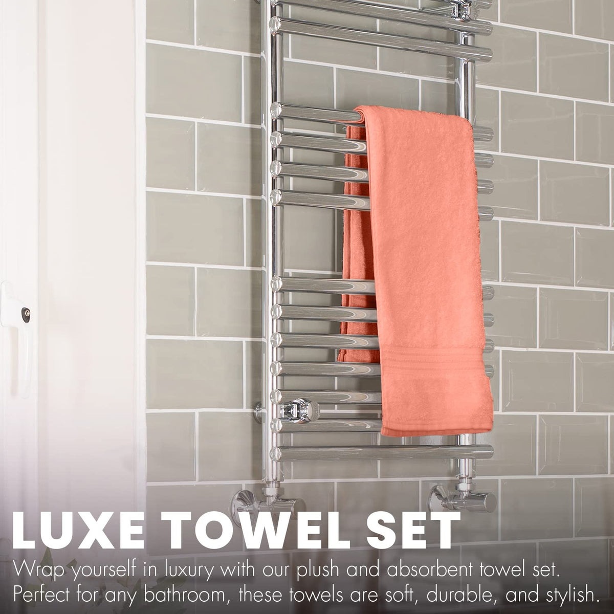 KAHAF COLLECTION Pack of 6 Bath Towels Set 27 x 54 Inches, 100% Cotton, Larger & Lighter Weight, Quicker to Dry, Super Soft and Absorbent, Perfect for Bathroom (Multicolor, Pack of 6 (27''x54''))