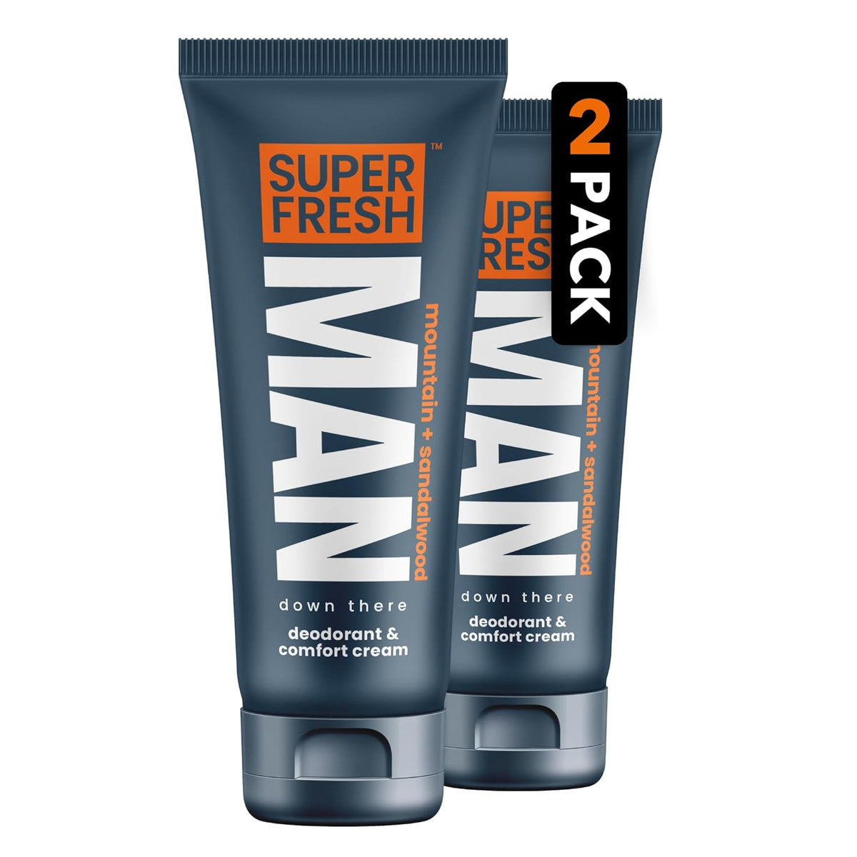 Super Fresh Ball Deodorant Lotion for Men Aluminum Free Hygiene Cream for Groin Butt and Body Controls Odor Reduces Chafing Twin Pack 4 oz Tubes for Daily Freshness Comfort and Sweat Protection
