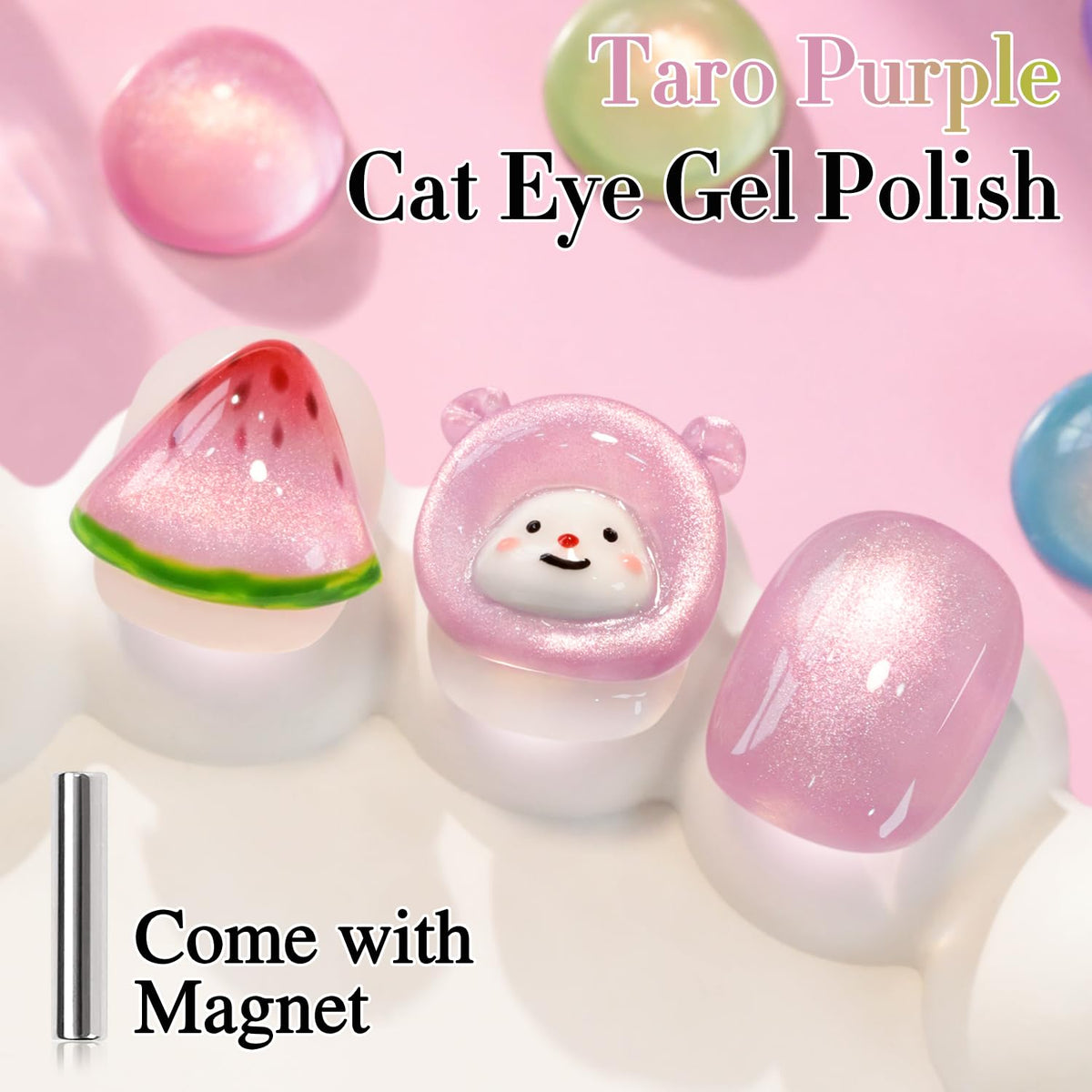 Double Rhythm 0.5 OZ Cat Eye Gel Polish with Magnet 15ML Holographic Glitter Shimmer Translucent Jelly Color Magnetic Nail Polish Salon DIY at Home (Light Purple-MC1209)