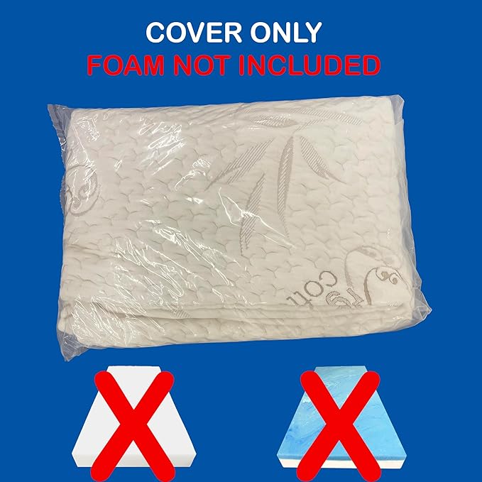 FoamRush 6-Inch (48" x 75") Bunk, Soft, Fitted, Zippered Mattress Cover Replacement, Premium Cotton, Waterproof, Non Skid Bottom, Mattress Pad Cover, Mattress Not Included