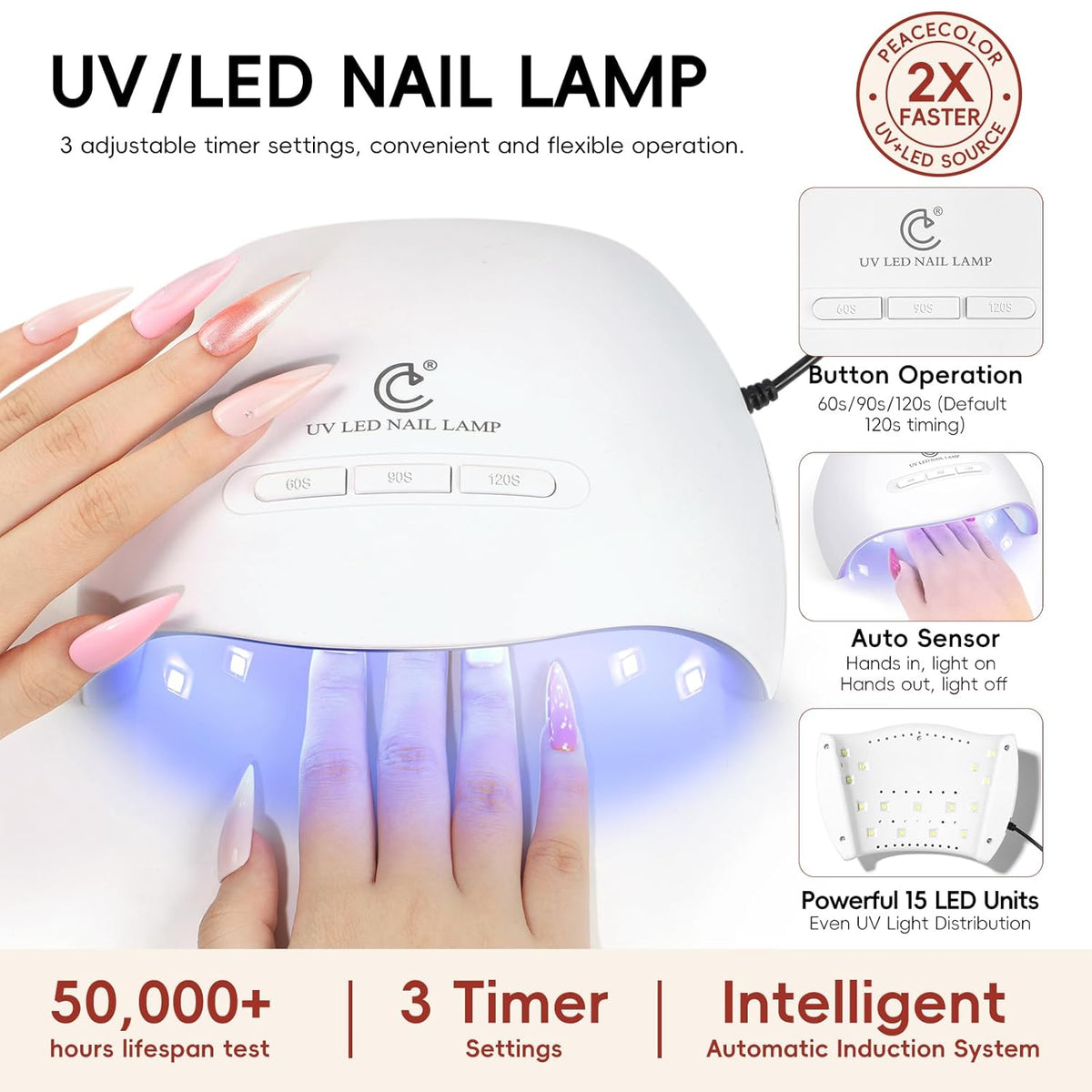 Peacecolor 39pc Gel Nail Polish Kit, Pink Milky White Orange All Seasons Pastel Gel Nail Kit with Nail Lamp Glossy Matte Top Base Coat Essential Manicure Tools Nails Art DIY