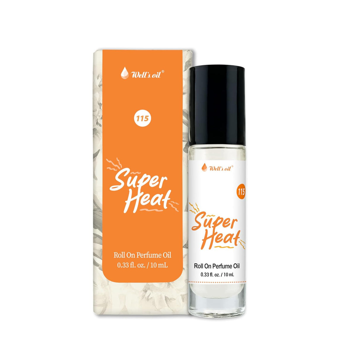 Well's Oil Perfume Oil Roll-On (Super Heat Type) | Clean, Rich, Pure Scent | Alcohol-Free | Oil Based | Long Lasting | Concentrated Roll-on Perfumes for Women and Men | 10 ml / 0.33 fl Oz