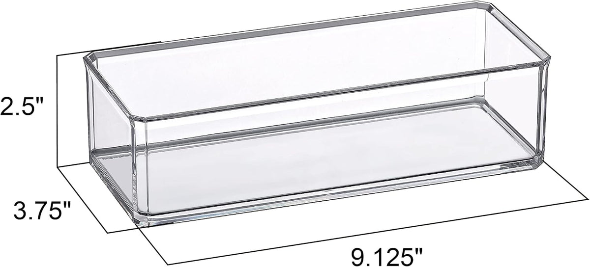 Amazing Abby - Glamour - 2-Pack Acrylic 1-Compartment Makeup Organizer, Transparent Plastic Lipstick Holder, Perfect Bathroom Vanity Storage Solution for Lipsticks, Nail Polishes, and More