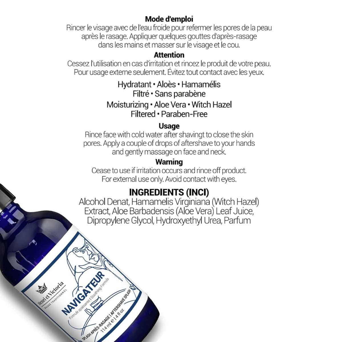 Aftershave Splash For Men l Navigateur Fragrance l Canadian Made by A Skilled Artisan l Moisturizes & Soothes the Skin | 114 ml (4 oz)