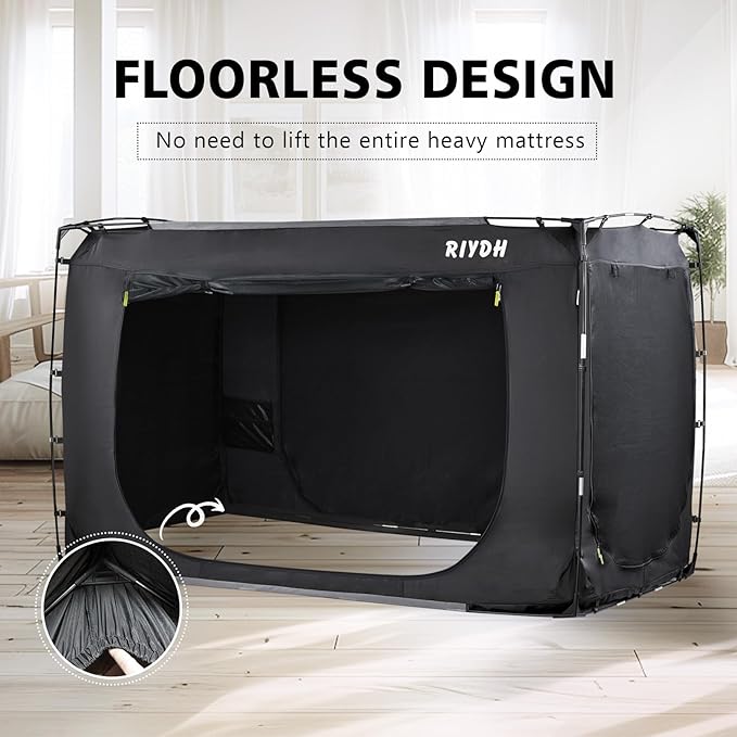 Bed Tent Bed Canopy BunkTwin Size Tents for Adult and Kids- Original Design Portable Dream Tent Indoor Sleeping Tents 80% Blackout with 3 Doors Breathable Big Space Tents