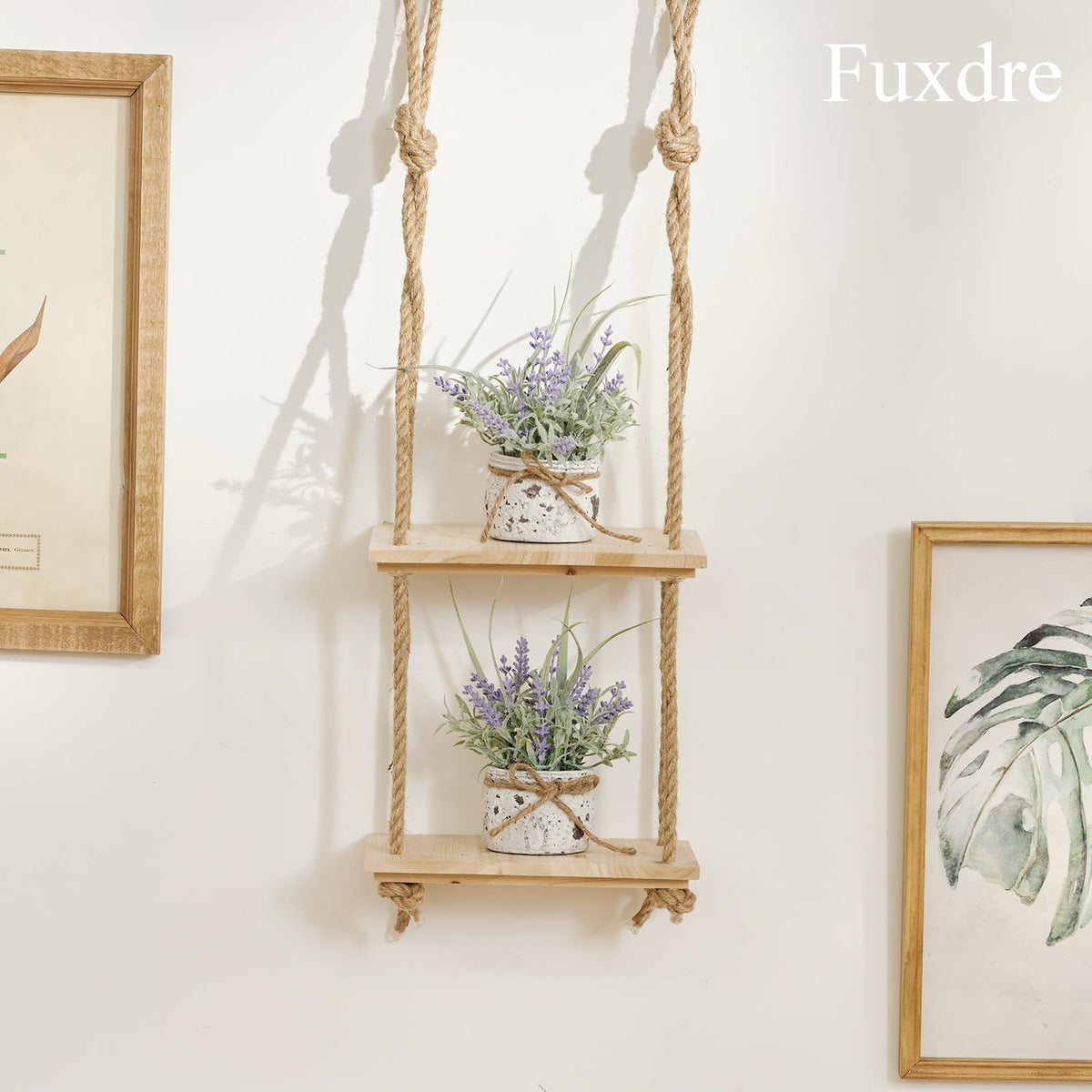 Fuxdre Small Fake Plants, 2 Pack Mini Artificial Plants Fake Lavender Plant in Pot, Lavender Decor and Dining Room Desk Shelf Bathroom Living Room (A-2pcs)