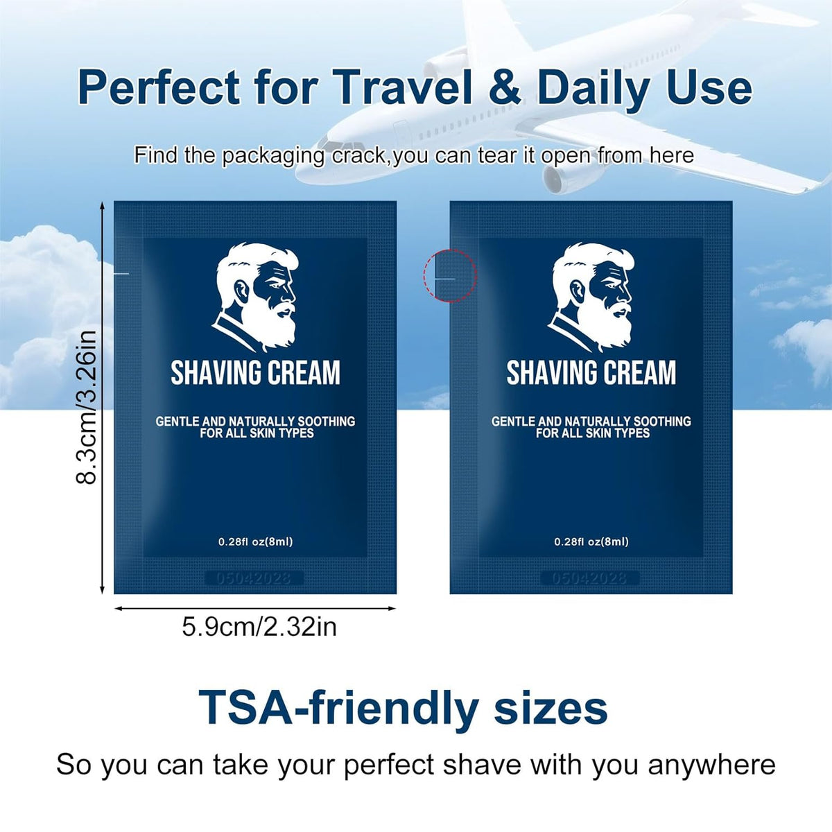 Shaving Cream Bulk Travel,8ml/0.28 oz Travel Shave Cream Disposable Shaving Cream in Bulk for Hotel Homeless （Jasmine，pack of 30)