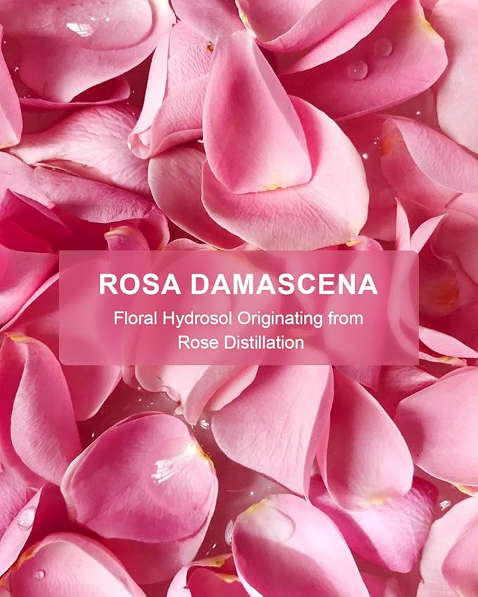 Pure Rose Water Toner for Face, 32 Fl Oz Bulk, 100% Natural Rosa Damascena Rose Hydrosol, Refreshing Rosewater for Hair, Skin, Aromatherapy, Hydrates & Soothes, Alcohol Free, Chemical Free