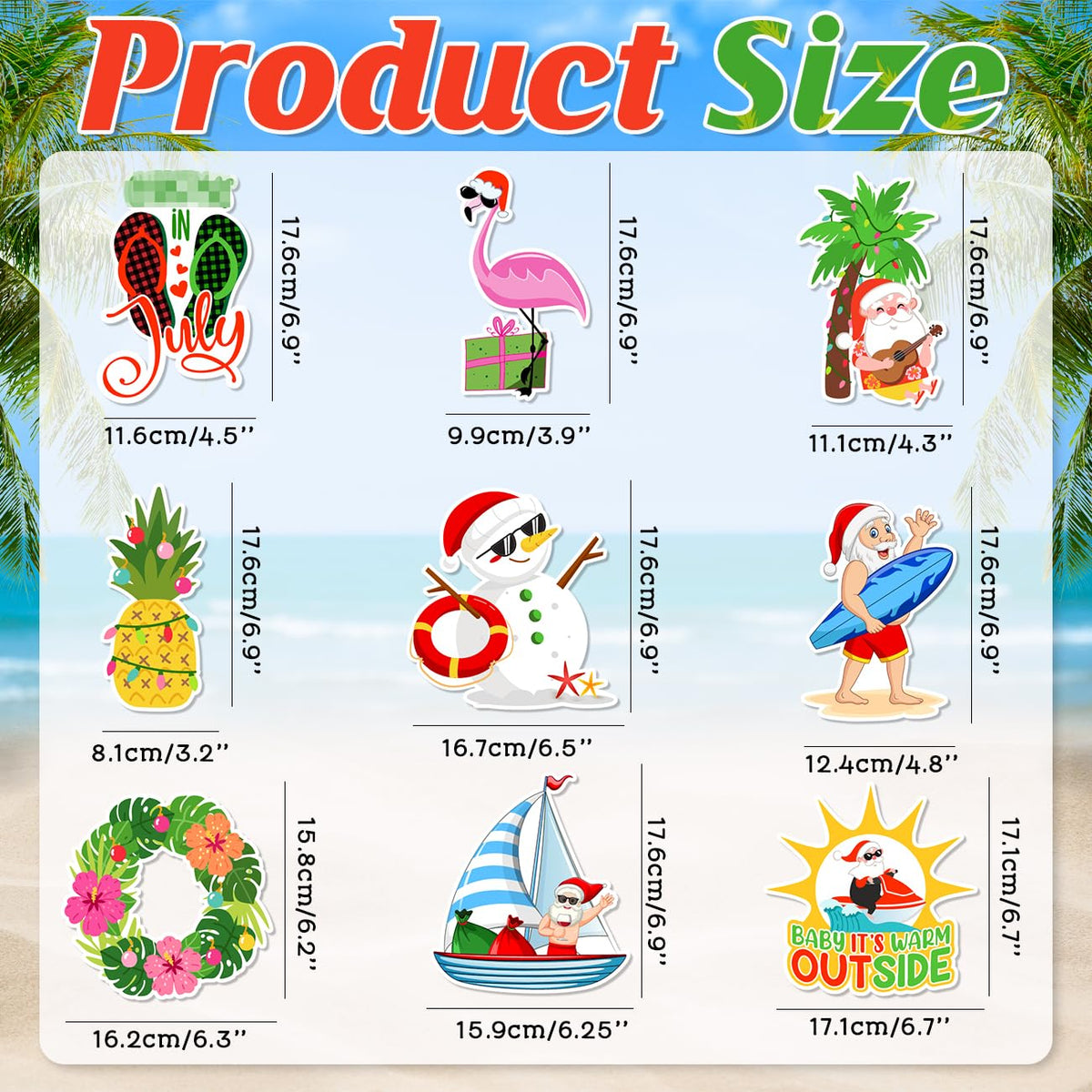 Baby It's Warm Outside Banner Decorations 48Pcs Hawaii Mele Kalikimaka Christmas Decorations Including Banner Hanging Swirls for Summer Beach Party Supplies