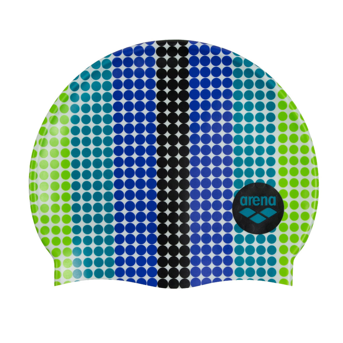Arena Junior Silicone Unisex Print Swim Cap for Boys and Girls Comfortable Durable Kids’ Pool Bathing Cap, One Size, Circle Stripe
