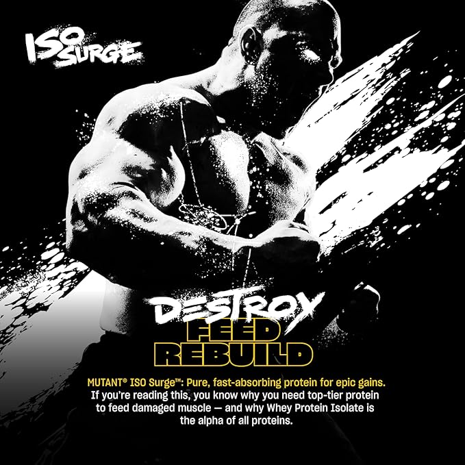 Mutant ISO Surge Whey Protein Isolate Powder Acts Fast to Help Recover, Build Muscle, Bulk and Strength, 5 lb - Peanut Butter Chocolate