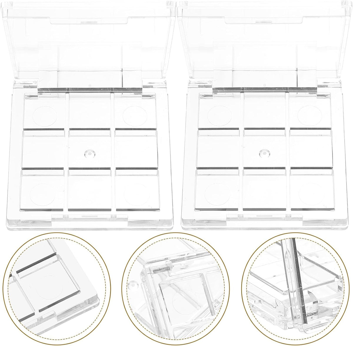 2pcs Empty Lipstick Palette Clear Lipstick Case Mini Highlighters Cross Body Bag Portable Makeup Organizer Storage Cases Sample Eye Shadow Plastic Empty Bracket Travel