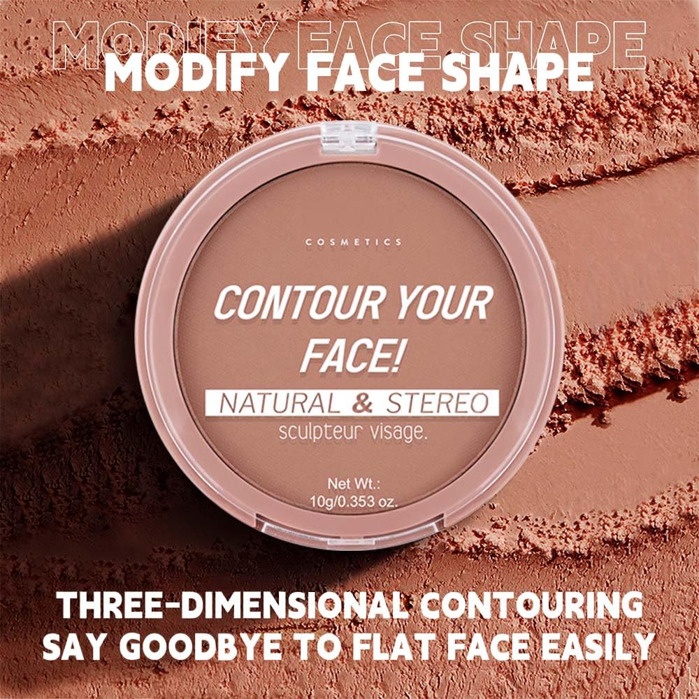 Natural Matte Warm Brown Cream Contour Palette – Lightweight, Blendable Monochrome Powder Base for All Skin Tones, Face Makeup for Women & Men, Vegan & Cruelty-Free, Paleta de Contorno en Crema Mate