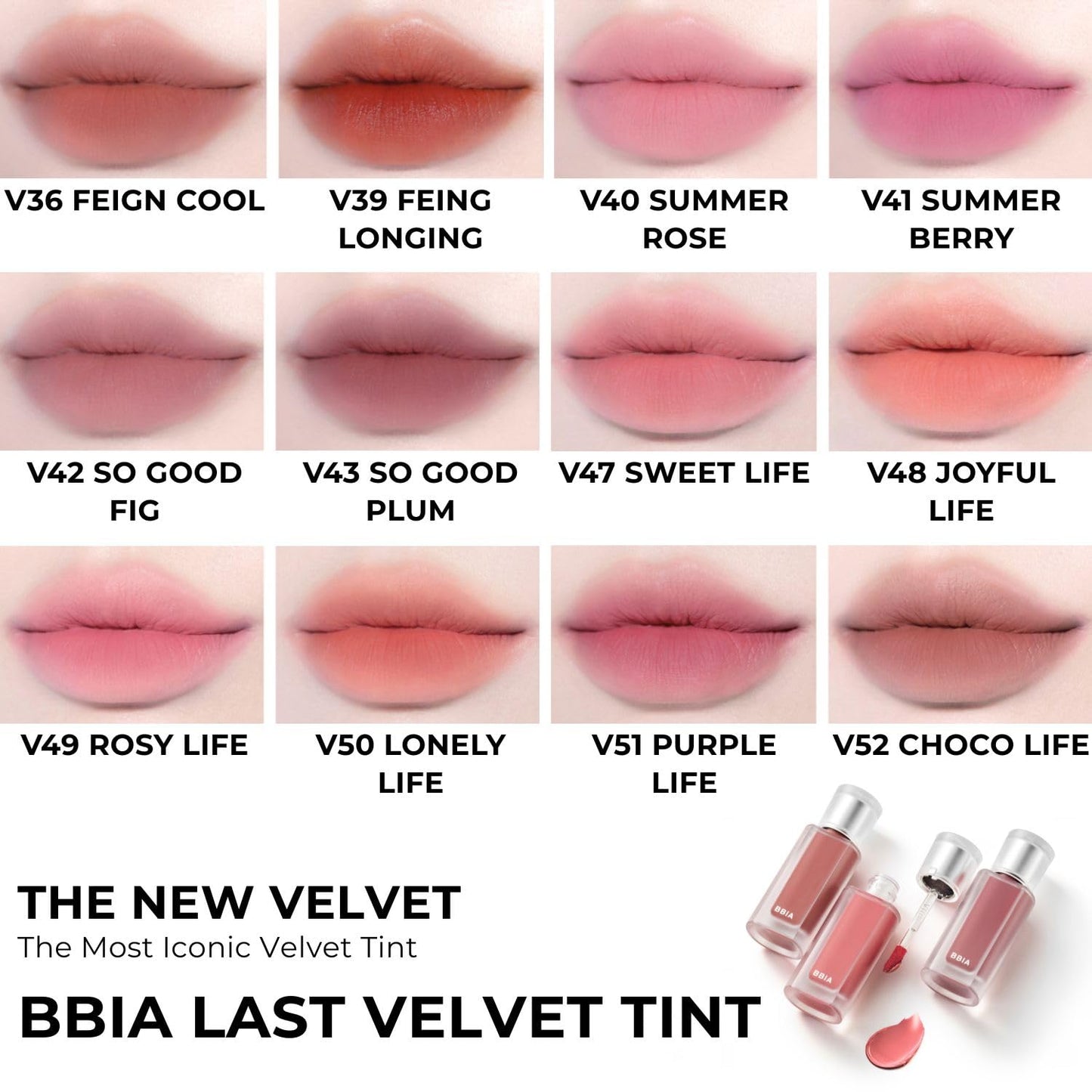 BBIA Last Velvet Tint MLBB Edition - Soft Creamy Matte Finish Lip Stain, Blur Effect & Velvety Texture, Long-Lasting, High Pigment, Non-Drying, Vegan, Korean Lip Makeup (V47 SWEET LIFE, Pack of 1)