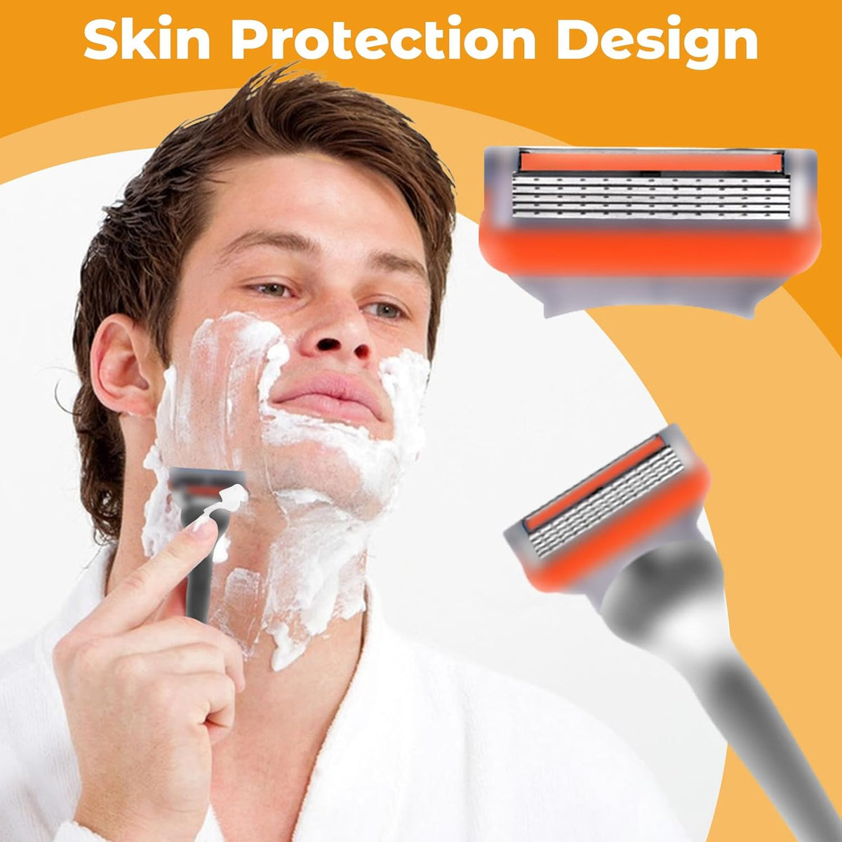24Pcs Premium Razor Blades for Men - 5-Layer Stainless Steel Refills Compatible with Fusion 5 Style Razors, Smooth Shaving Replacement Cartridges Value Pack