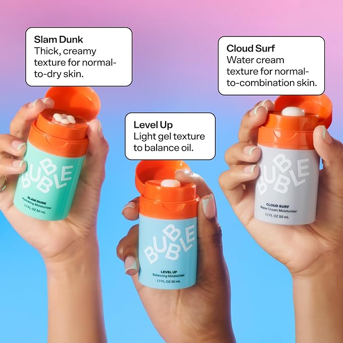 Bubble Skincare Cloud Surf Water Cream Travel Size Face Moisturizer - Hydrating & Mattifying Moisturizer to Help Rebalance Oils & Minimize Pores with Celery Seed Extract (30ml)