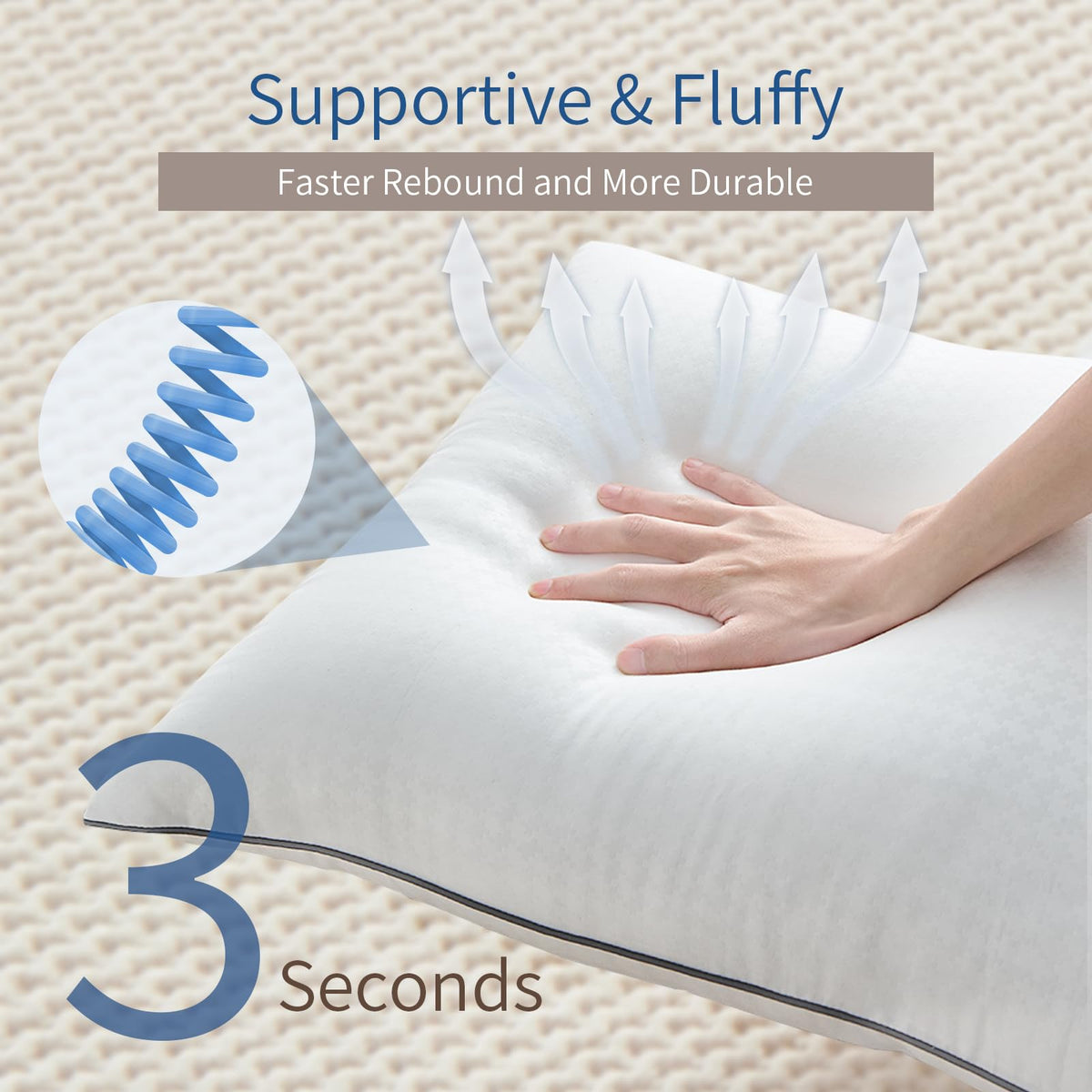 MUFEW Queen Pillows Set of 4, Ultra Thick Down Alternative Bed Pillows,Cooling Hotel Quality Queen Pillows for Back, Stomach or Side Sleepers,Machine Washable (White,4 Pack)