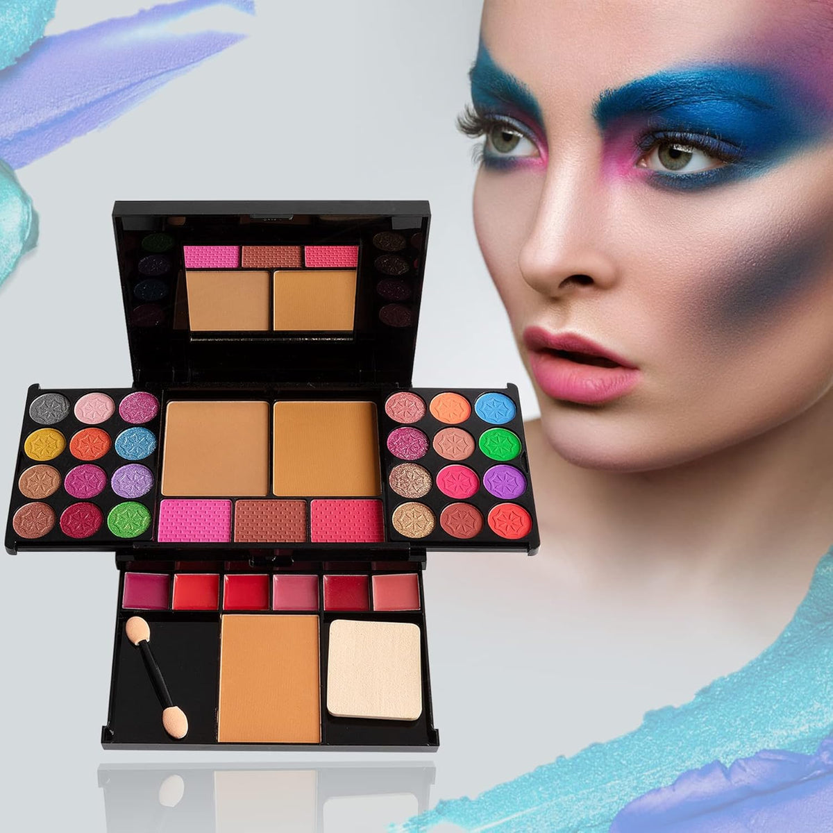 All in One Makeup Kit - 36 Eyeshadow Palette, 28 Lip Gloss, 4 Concealer, 3 Blusher, 1 Highlight & Contour, Bronzer, Glitter Cream, 1 Brush - Face Eye Make Up Set Gift for Beginners And Pros