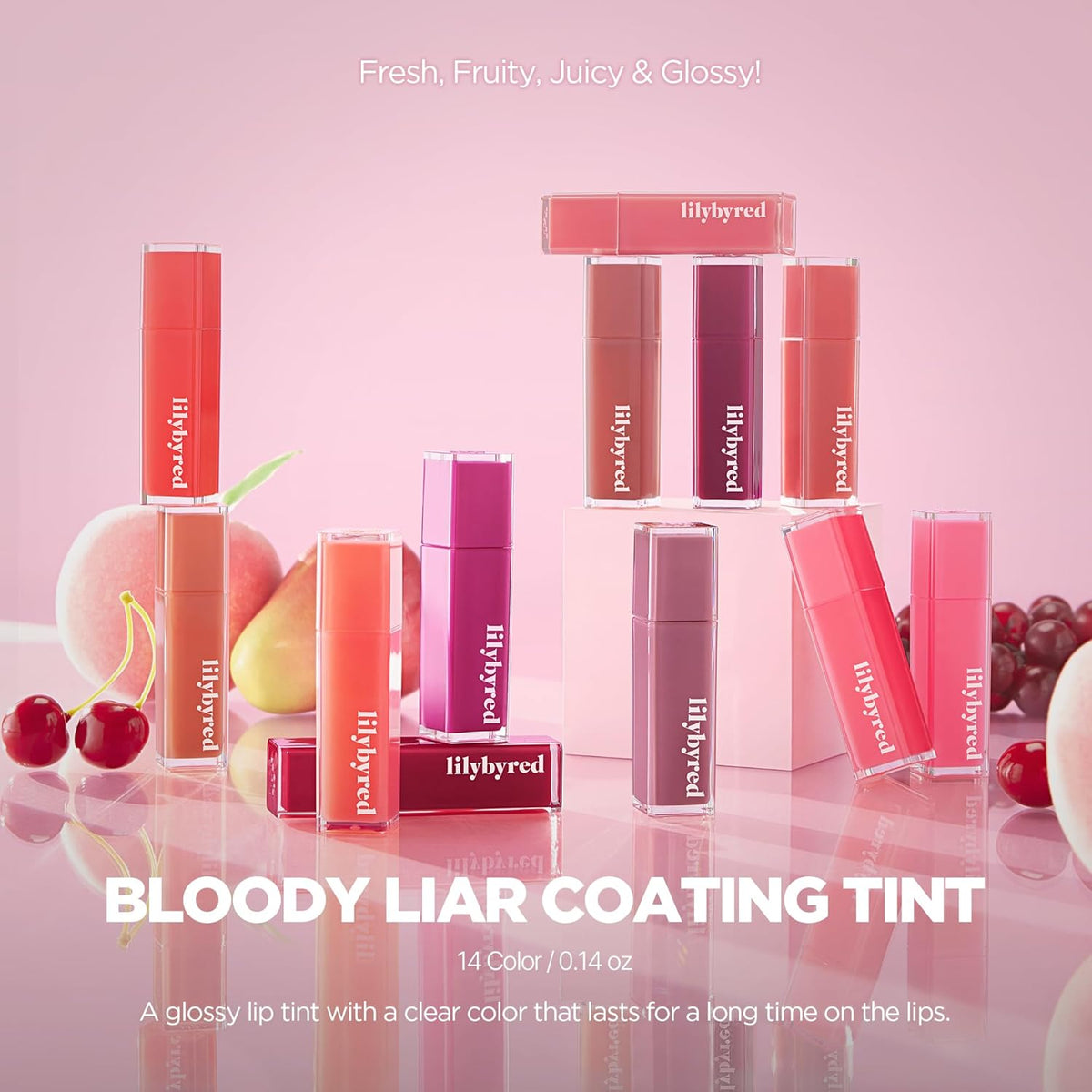 lilybyred Bloody Liar Coating Tint | Korean Glossy Lip Stain, Vivid & Juicy Color, Syrupy Shine, Moisturizing, Long-Lasting & Smudge-Proof, Non-Sticky, Lightweight, 0.14 oz. (03 Clever Mangapple)