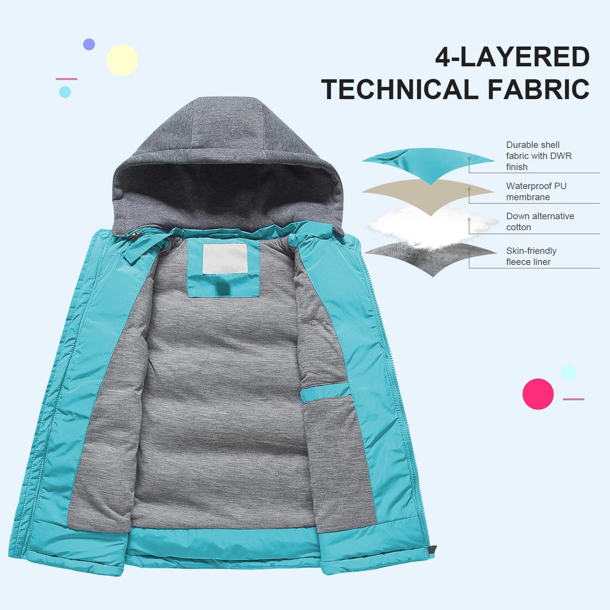 Pursky Kids Thicken Puffer Vest Warm Winter Coat Hooded Puffy Jacket Quilted Winter Outerwear Blue 10-12