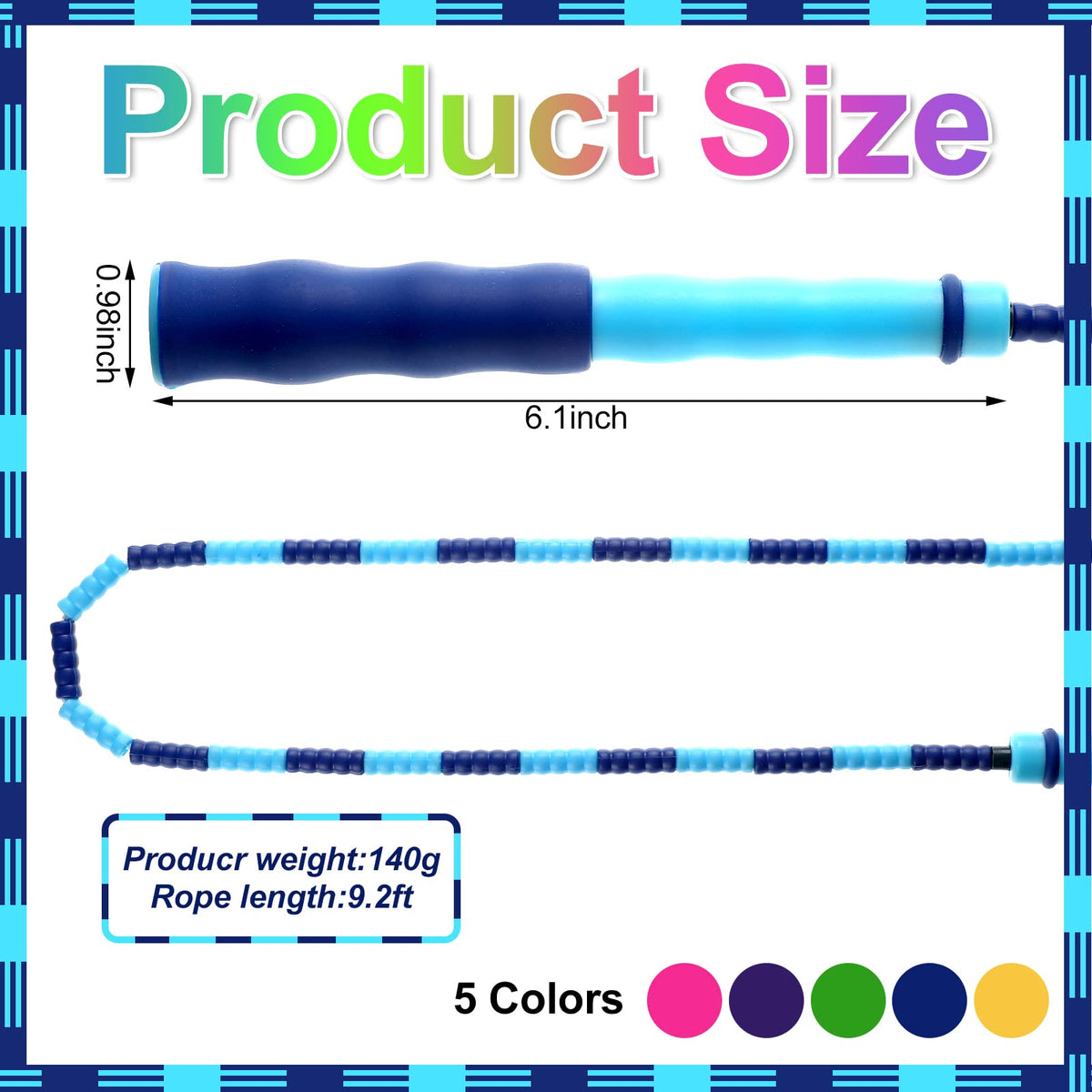 20 Pack Adults Kids Jump Ropes 9.2 Feet Adjustable Length Tangling Free Segmented Skipping Rope with Soft Beaded Segment Equipment for Kids Women Men Exercise Training Workout Weight Loss, 5 Colors