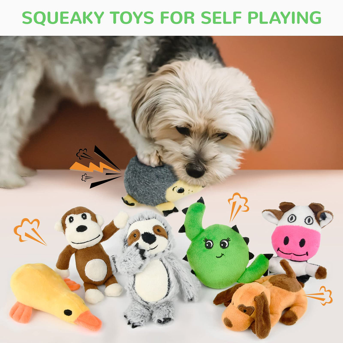 LEGEND SANDY Puppy Toys, Squeaky Dog Toys for Small Dogs, 12 Pack Puppy Chew Toys for Teething, Dog Rope Toy and Cute Stuffed Animals Value Bundle