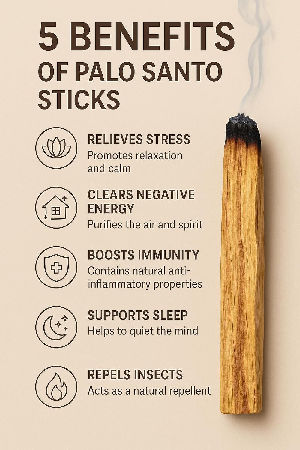 Pachamama Essentials Palo Santo Incense Sticks, 10 Sticks (4.0 inches each, 0.08-0.10 kg, 100% Natural and Sustainable, Wild Harvested), for Purifying, Cleansing, Meditating