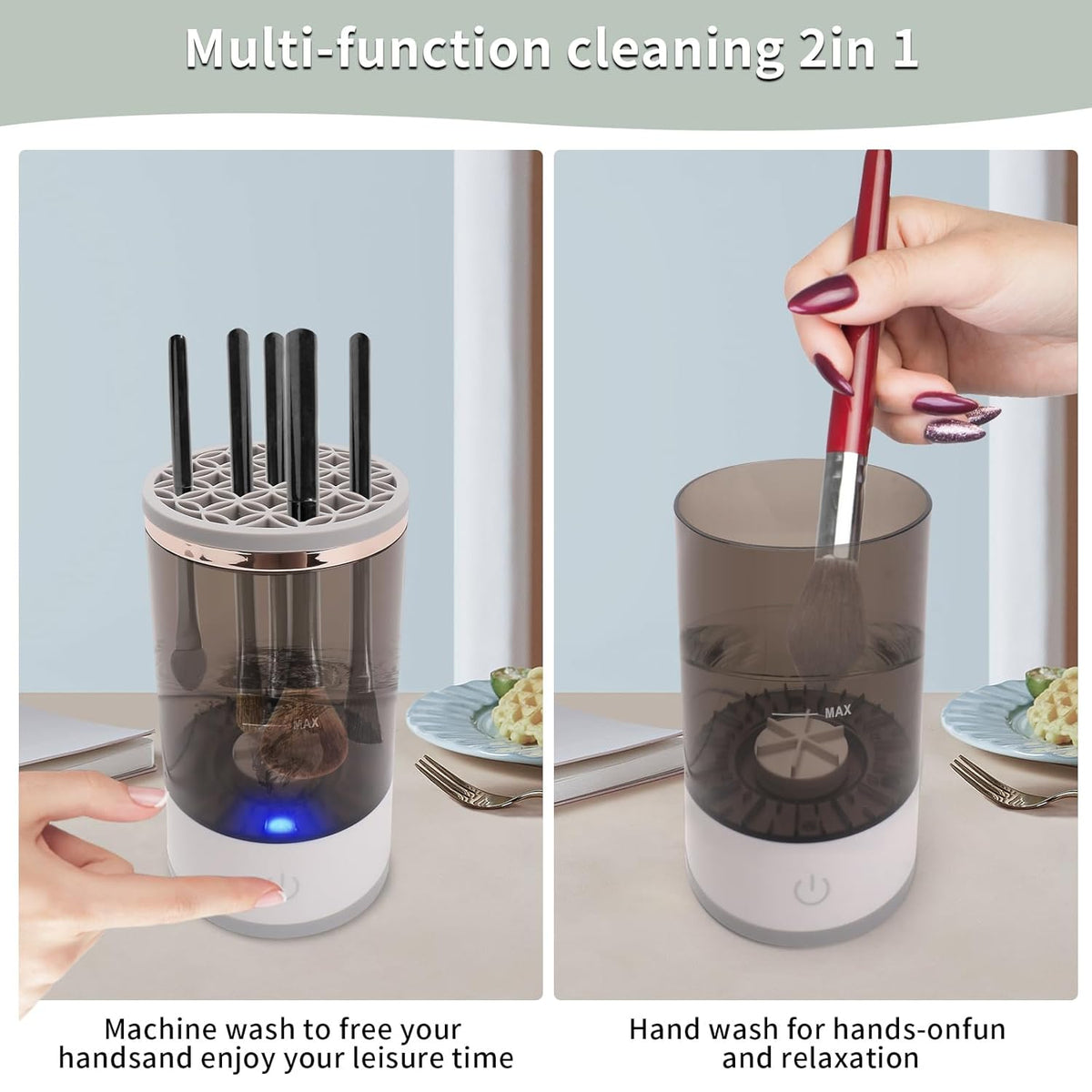 Electric Makeup Brush Cleaner, Machine For Deep Cleaning All Types Of Brushes,Multi-Use Cosmetic Brush Cleaner,Makeup Brush Sanitizer For Makeup Lovers & Professionals Brush Cleaner