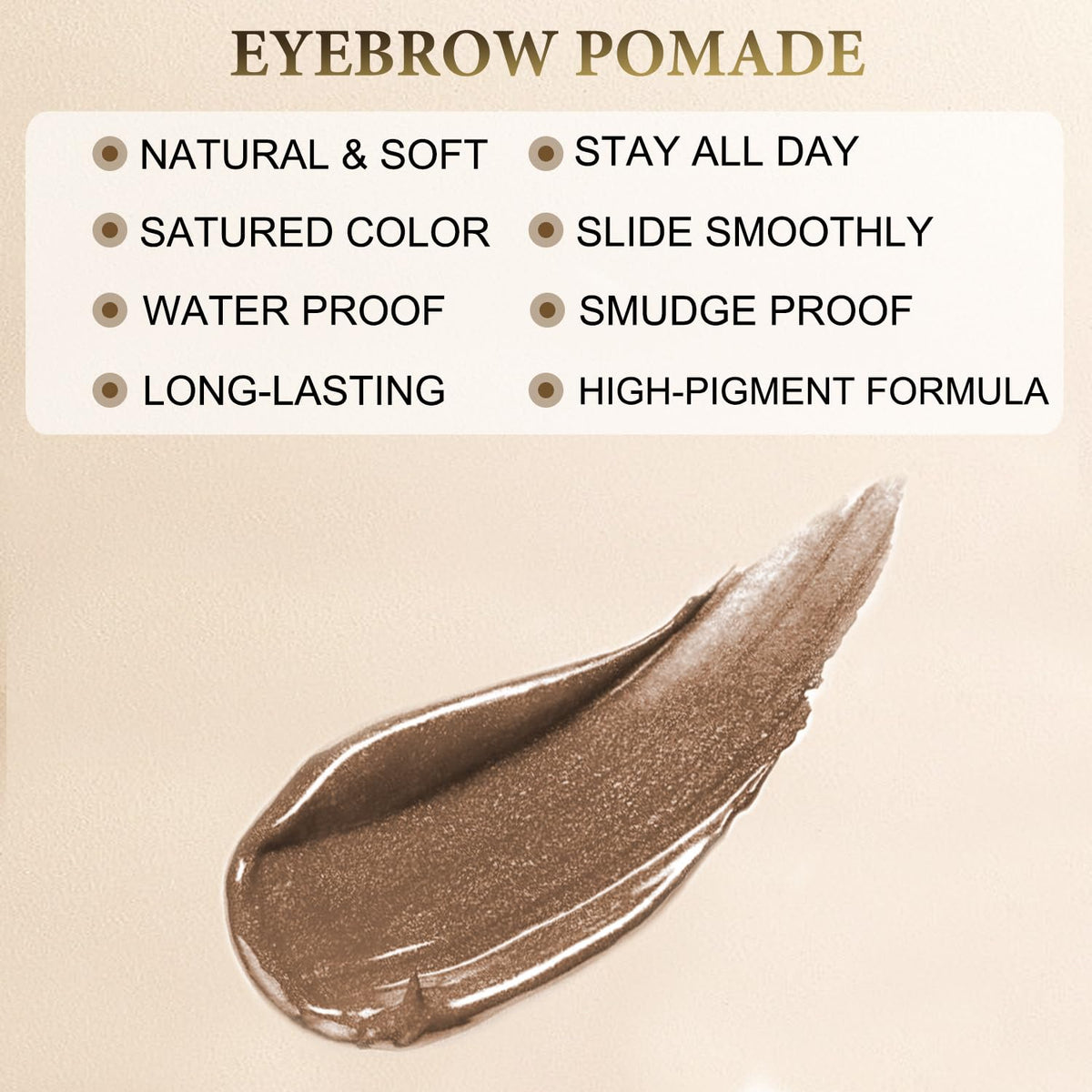 LAVONE Eyebrow Stamp Pencil Kit - Waterproof Eyebrow Pencil, Eyeliner, Pomade, Dual-ended Brush - Medium Ash Brown