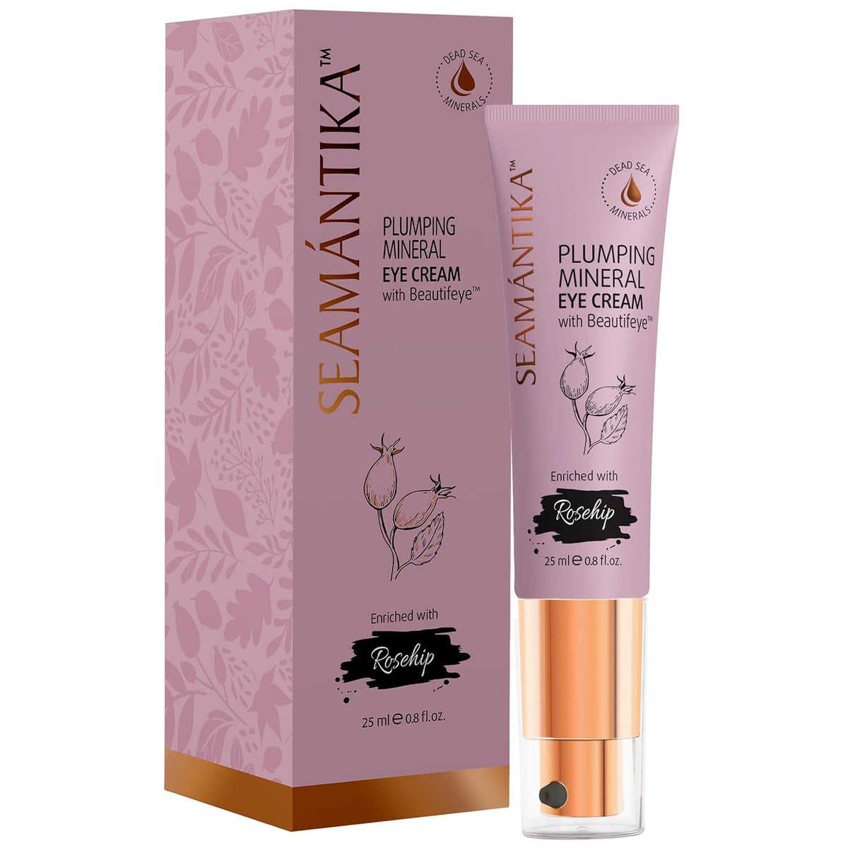 PLUMPING MINERAL EYE CREAM - Firming, Lifting, & Smoothing Formula, Eye Cream Anti-Aging - Quick Absorbing & Rich Moisture Finish, Beautifeye Concentrate for Dry & Wrinkled Skin - 25 ml