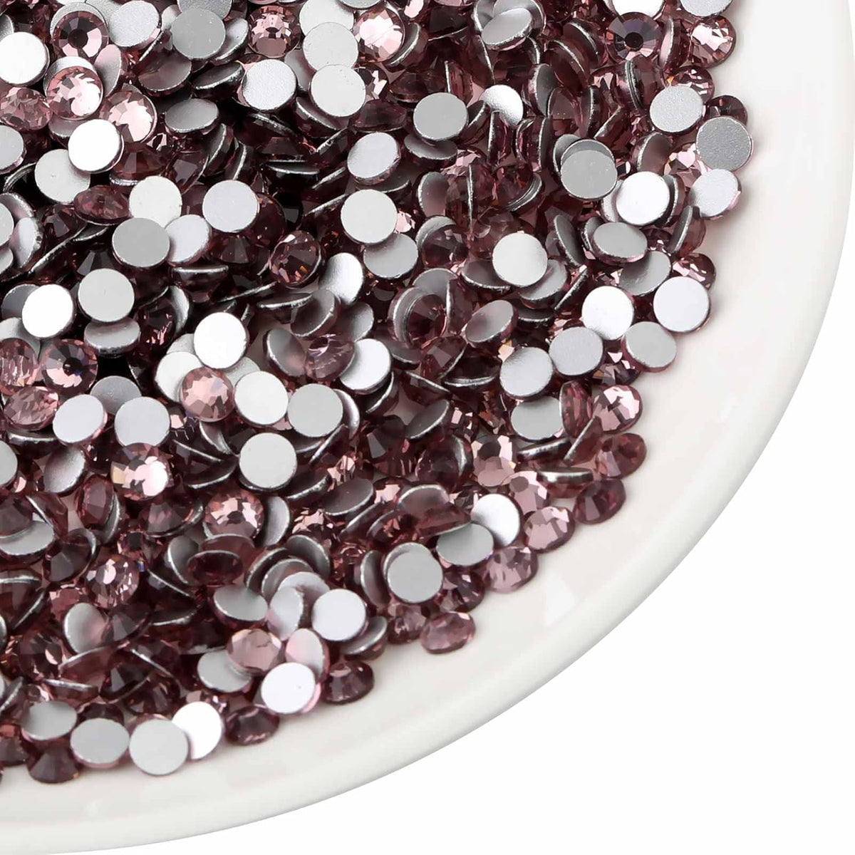 Beadsland 2880pcs Flat Back Crystal Rhinestones Round Gems for Nail Art and Craft Glue Fix,Light Purple,SS4,1.5-1.7mm