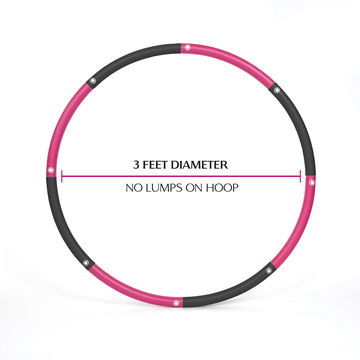HEALTHYMODELLIFE Exercise Fitness Hoop for Adults - Easy to Spin, Premium Quality and Soft Padding Weighted Hoop - Detachable Hoops for Home & Gym Workouts - 2lbs