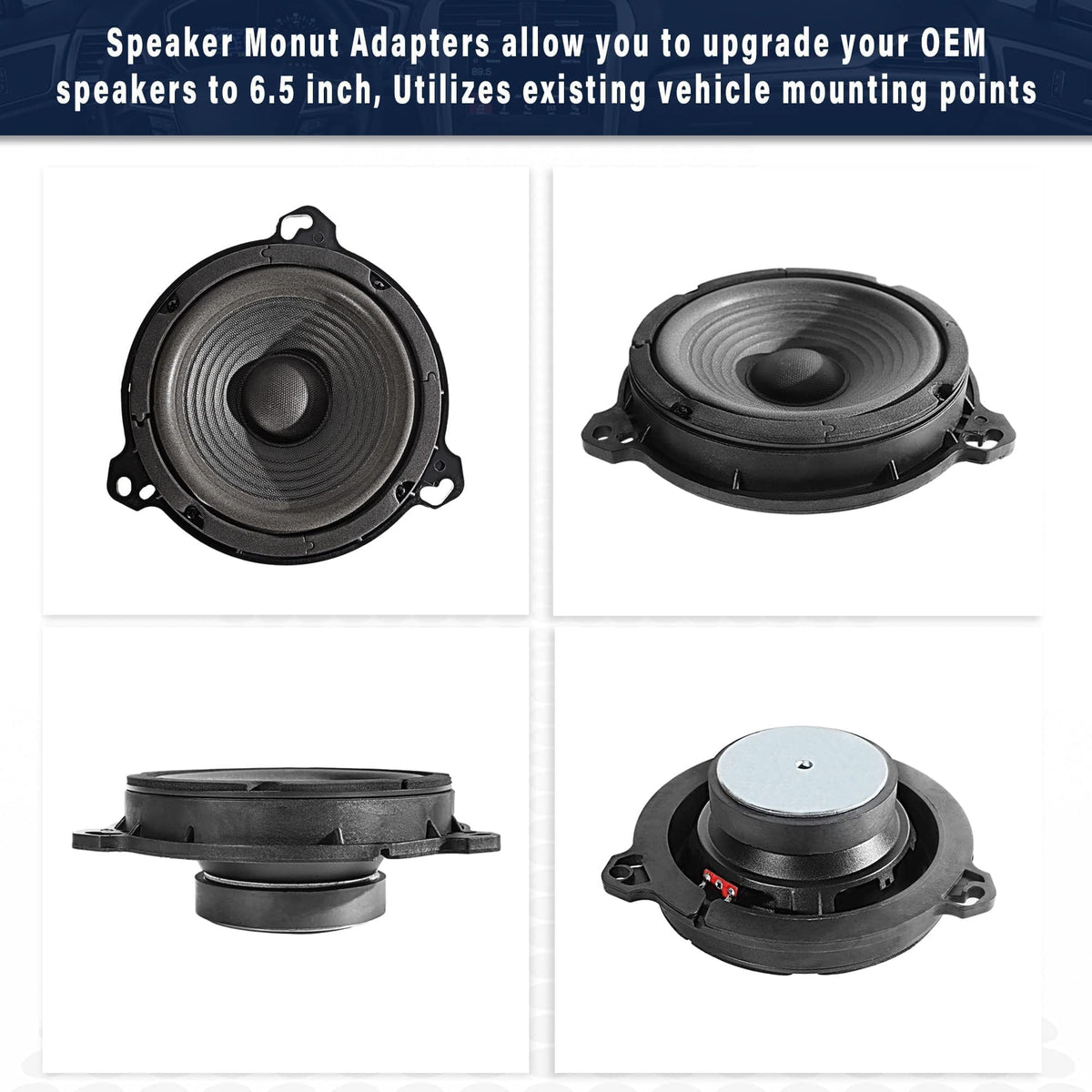 NuIth 6.5 inch Door Speaker Adapter Bracket for Nissan Altima Frontier NV Titan 2002-2019, Infiniti FX35 G35 G37 Q45 2002-2013 Mount Aftermarket Car Speaker Spacer Ring