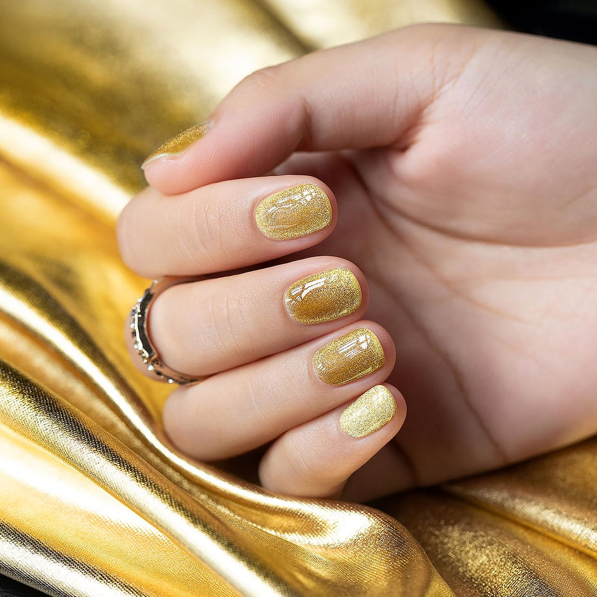 RARJSM Cat Eye Gel Nail Polish with Magnet Stick Diamond Brown Gold Velvet Cateye Glitter Gel Polish 15ml Single Bottle Sparkle Shimmer UV LED Curing Requires Soak Off Home Salon Christmas Manicure