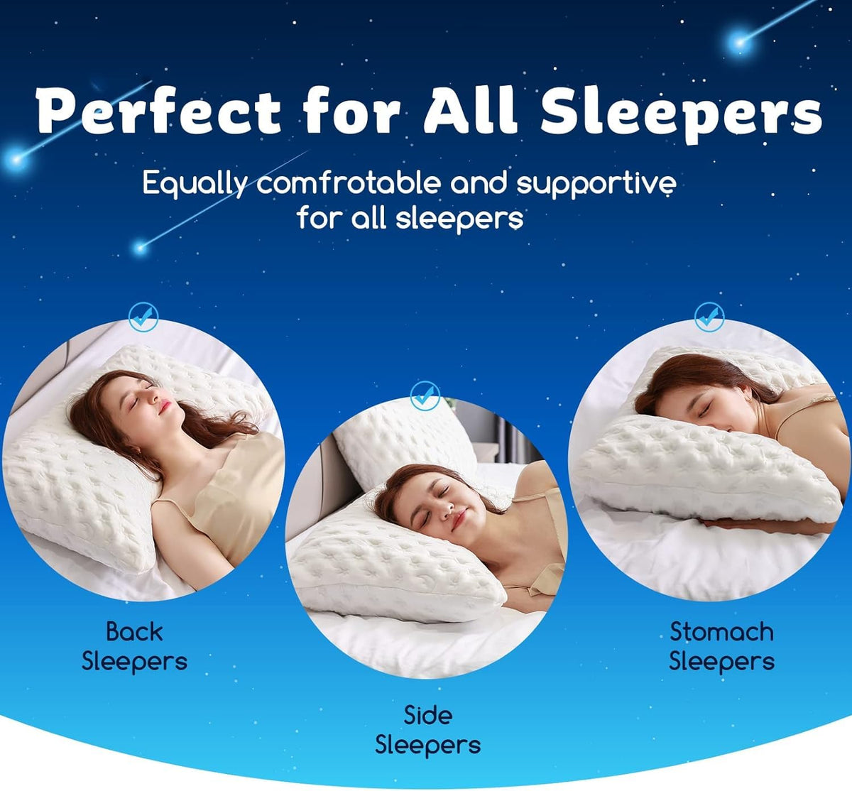KUCEY Cooling Side Sleeper Pillow for Neck and Shoulder Pain, Luxury Shredded Memory Foam Curved Bed Pillows for Sleeping Set of 1- Adjustable Queen Size- Washable Cover Crescent White
