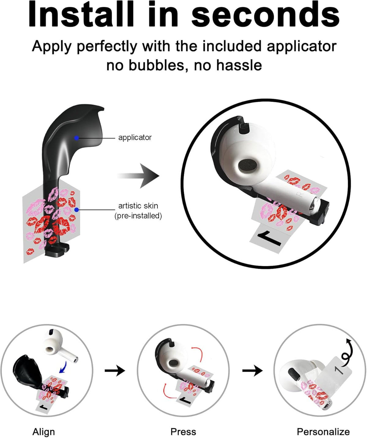 ROCKMAX for AirPods Pro 2 Skin Accessories, Leopard Print Sticker Wrap for AirPods, Unique Gifts for Women and Girls, Customized Tattoos Compatible to AirPods Pro 2nd Generation Case Cover
