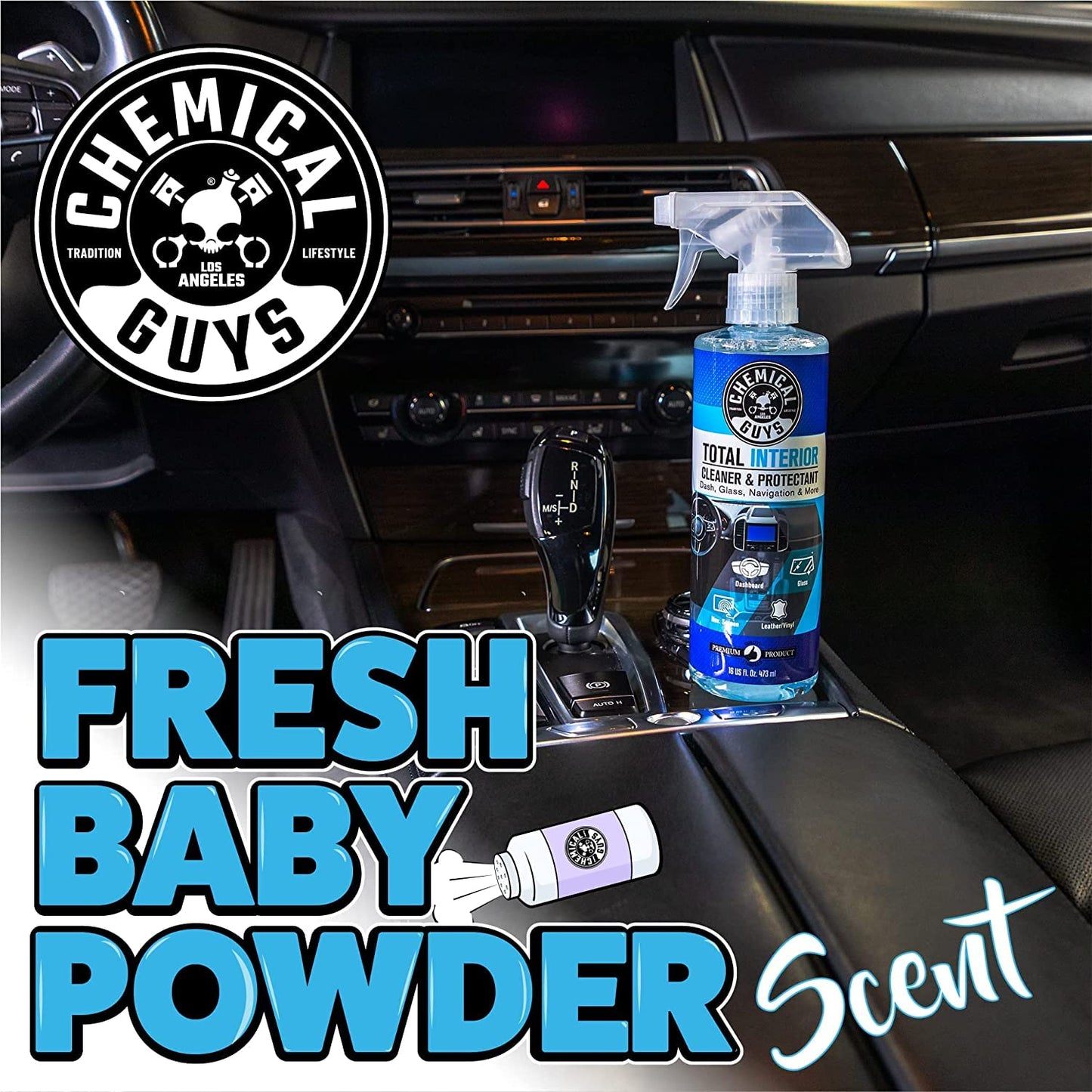 Chemical Guys Total Interior Cleaner & Protectant, Cleans & Protects Leather, Vinyl, Plastic, Rubber & Glass Streak-Free Finish for Cars, Trucks, SUVs, RVs & More - 128 oz