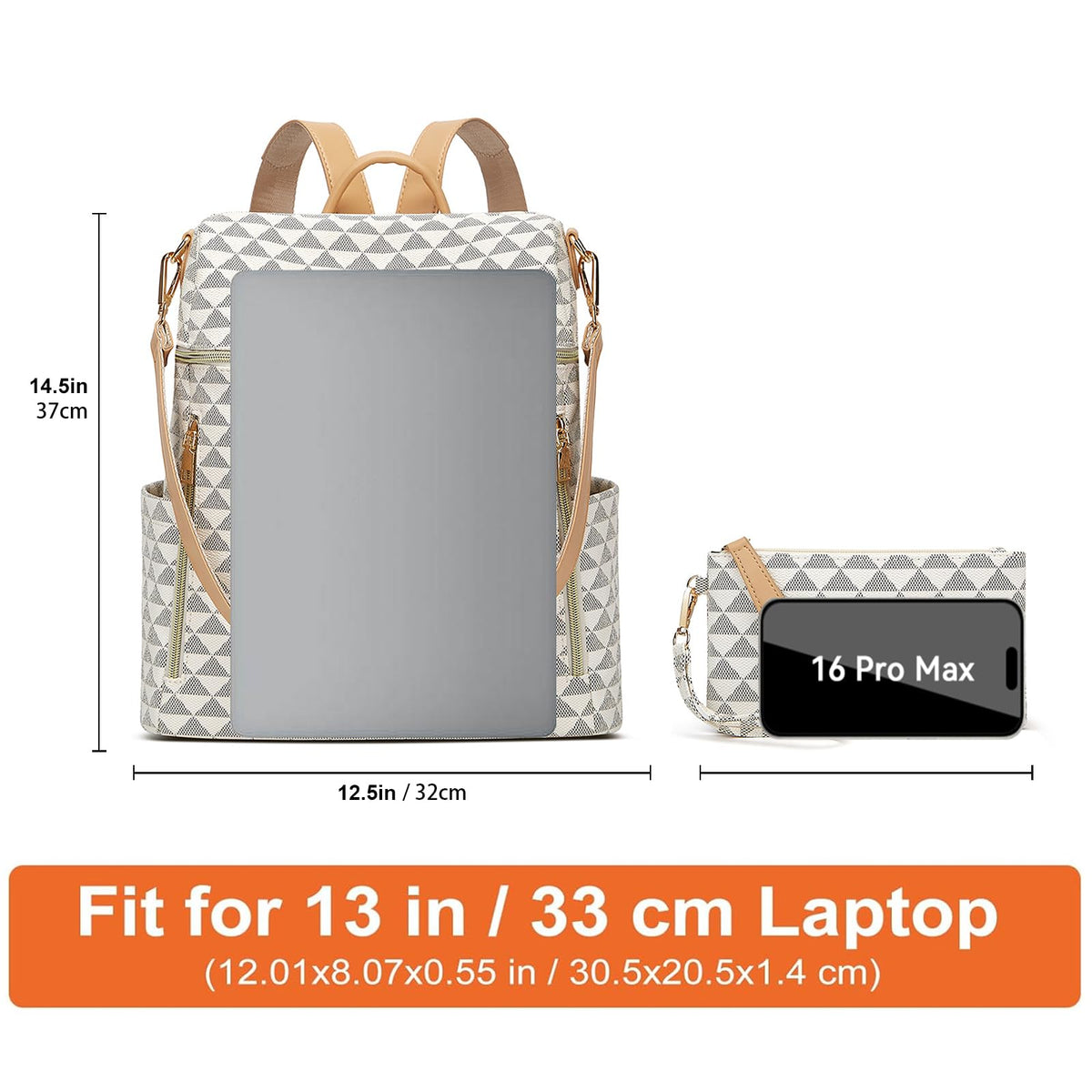 Makes Backpack Purse for Women PU Leather Travel Satchel Handbag Convertible Design Bag with Purse 2 Piece