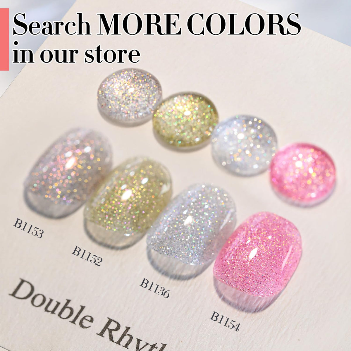 Double Rhythm 15ML Glitter Gel Polish Shimmer Reflective Holographic Color Magnetic for Nail Art Salon DIY at Home (B1136)