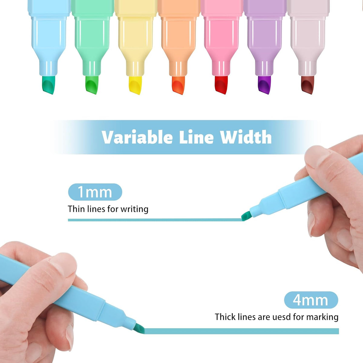 Highlighters,10Pcs Bible Highlighters,Chisel Tip Bible Markers,Pastel Purple Highlighter for Journaling Planner Notes School Supplies, assorted colors no bleed Pens
