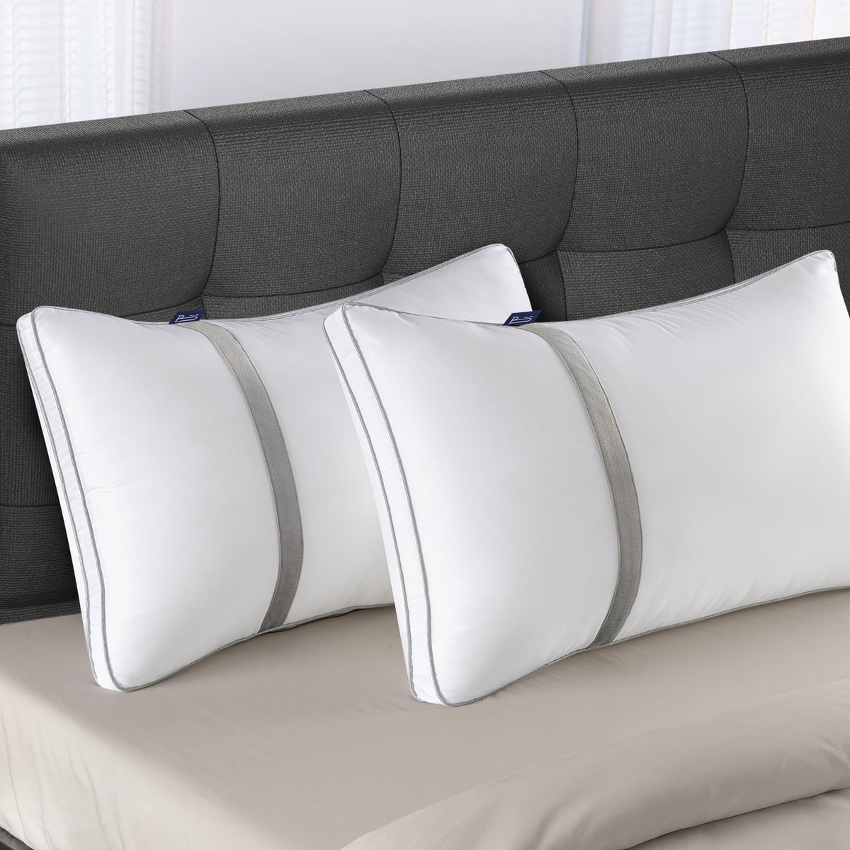 BedStory Pillows for Sleeping 2 Pack, Hotel Quality Bed Pillow King Size, Down Alternative Pillows with Ultra Soft Fiber Fill, Good for Back and Side Sleepers
