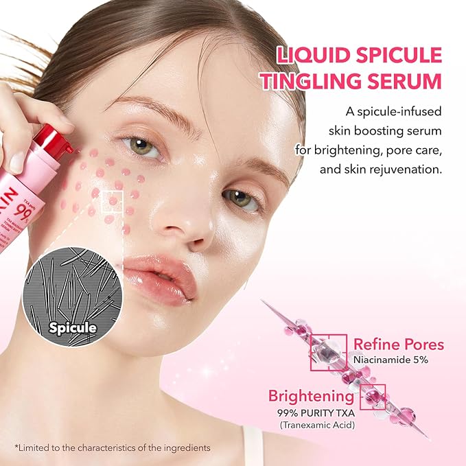 APRILSKIN TXA Niacinamide Toning Shot 99 Spicule Facial Serum｜Skin Booster Serum for Brightening and Pore Care｜99% High-Purity Tranexamic Acid 3% + Niacinamide 5%｜Korean Skin Care｜1.01 fl. oz.
