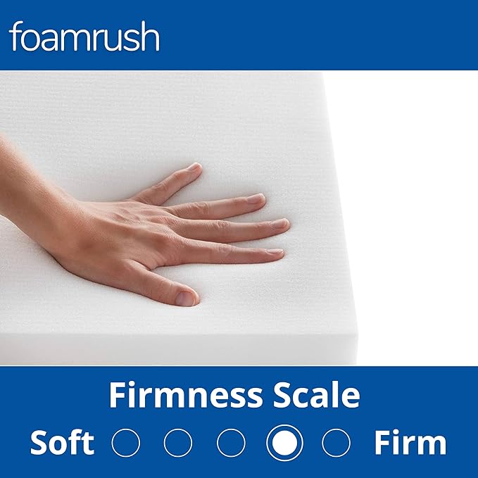 FoamRush 6-Inch Bunk (42" x 80") High Density Foam RV Mattress Replacement with Cotton Cover, Medium Firm, Pressure Relief, Travel Camper Trailer Truck, Made in USA, CertiPUR-US Certified