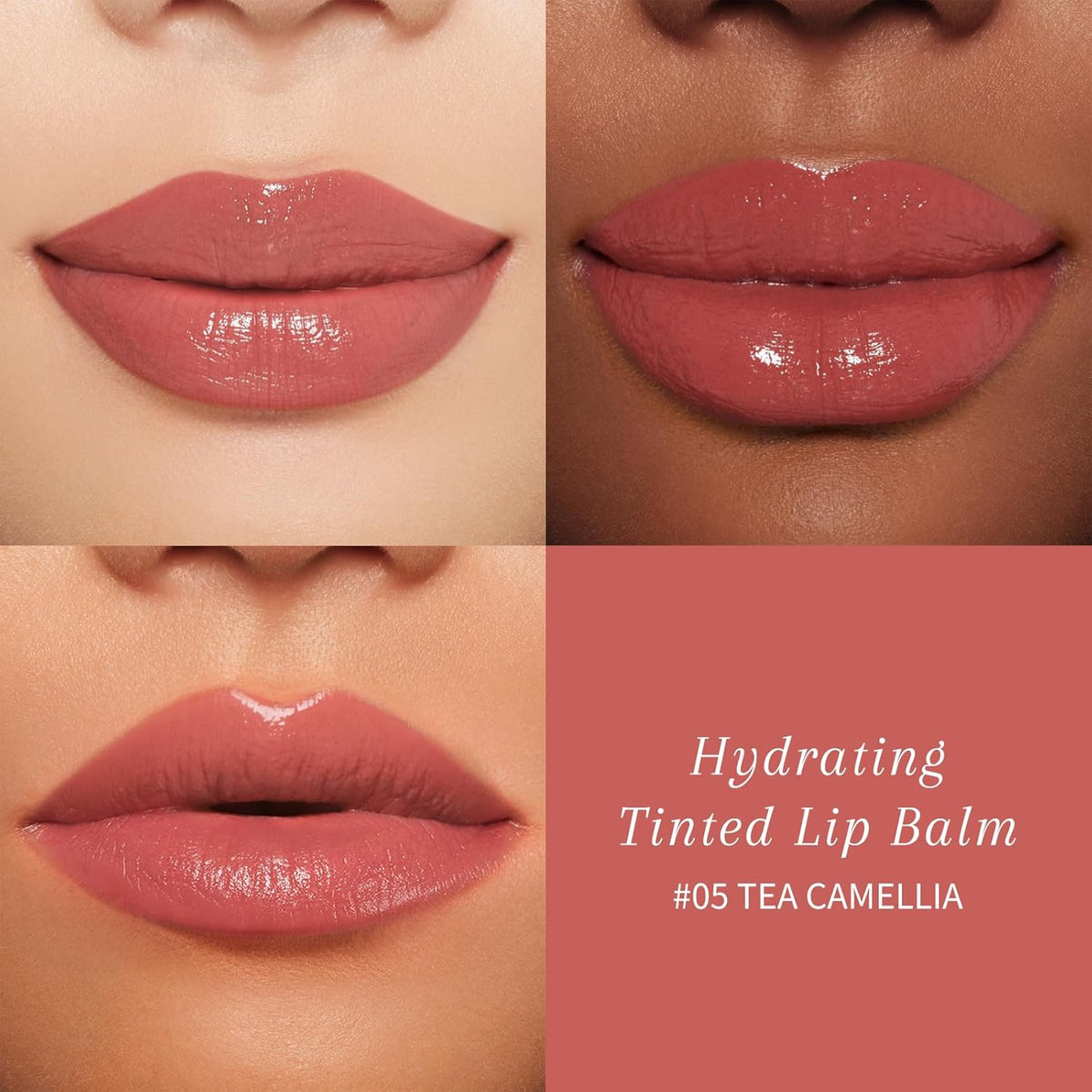 Tinted Lip Balm Plumper, Glossy, Pump Lips, Lightweight, Moisturize & Tint with Jojoba Seed Oil, Vegan Lipbalm Lip Care, Tea Camellia