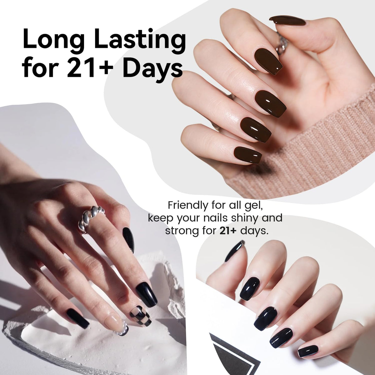 JODSONE 10ML Top Coat Gel Polish High Gloss Shine Finish Long Lasting Gel Nail Polish Professional Manicure Home DIY No Wipe Need U V Lamp Curing