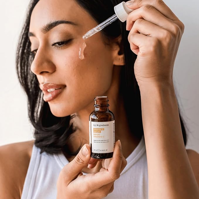 Masque Bar My Ingredients 100% Pure Vitamin C Face Serum - Fades Age Spots, Pore Refining, Wrinkle Repair, Dark Circle Reduction, Even Skin Tone, Mineral Oil & Cruelty-Free, Korean Skincare - 1Fl oz
