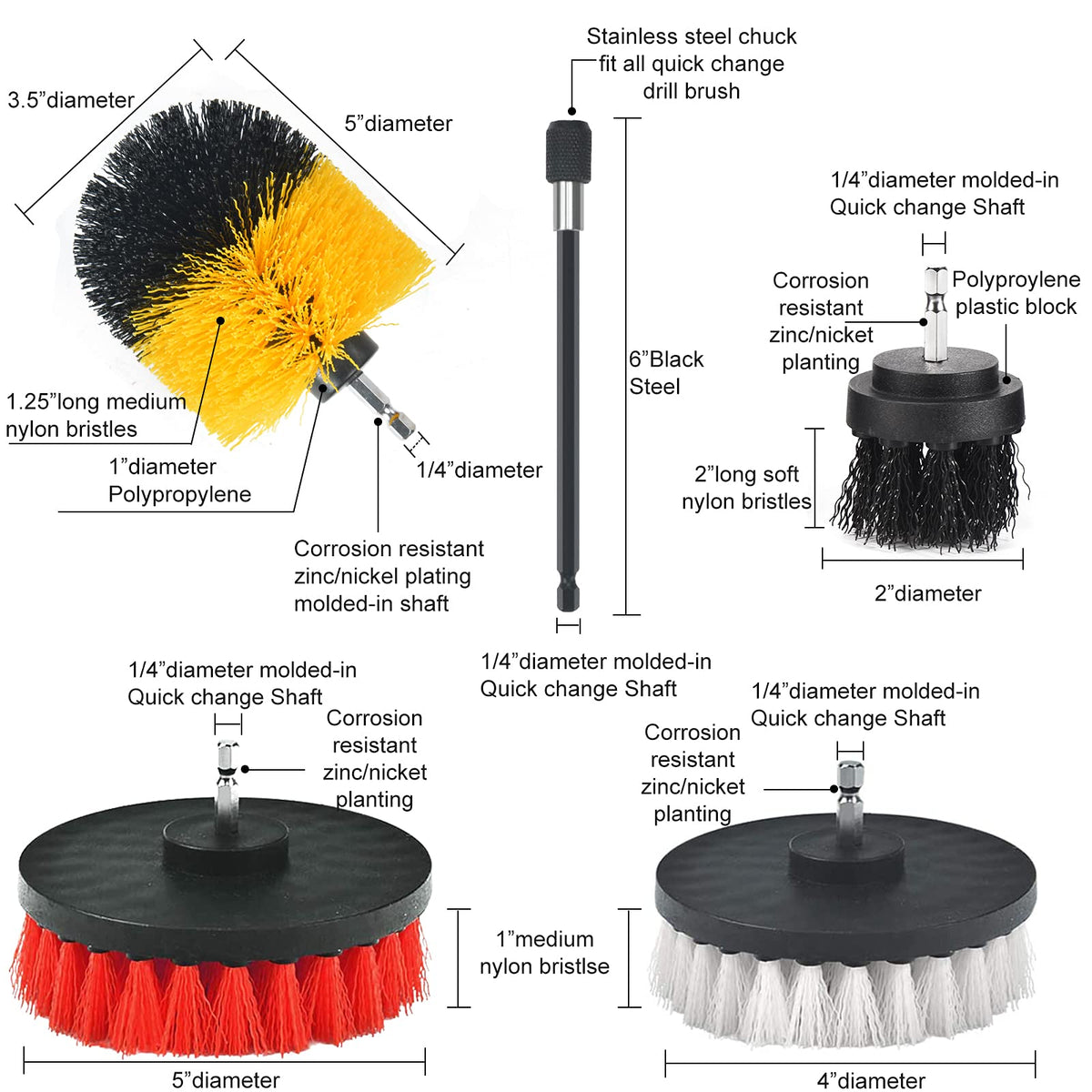Shieldpro 30 Piece Drill Brush Attachment Set, All Purpose Power Clean Scrubber Brush, Scrub Pads & Sponge with Extend Long Attachment for Bathroom, Kitchen,Grout,Tub,Tile,Corners, Auto