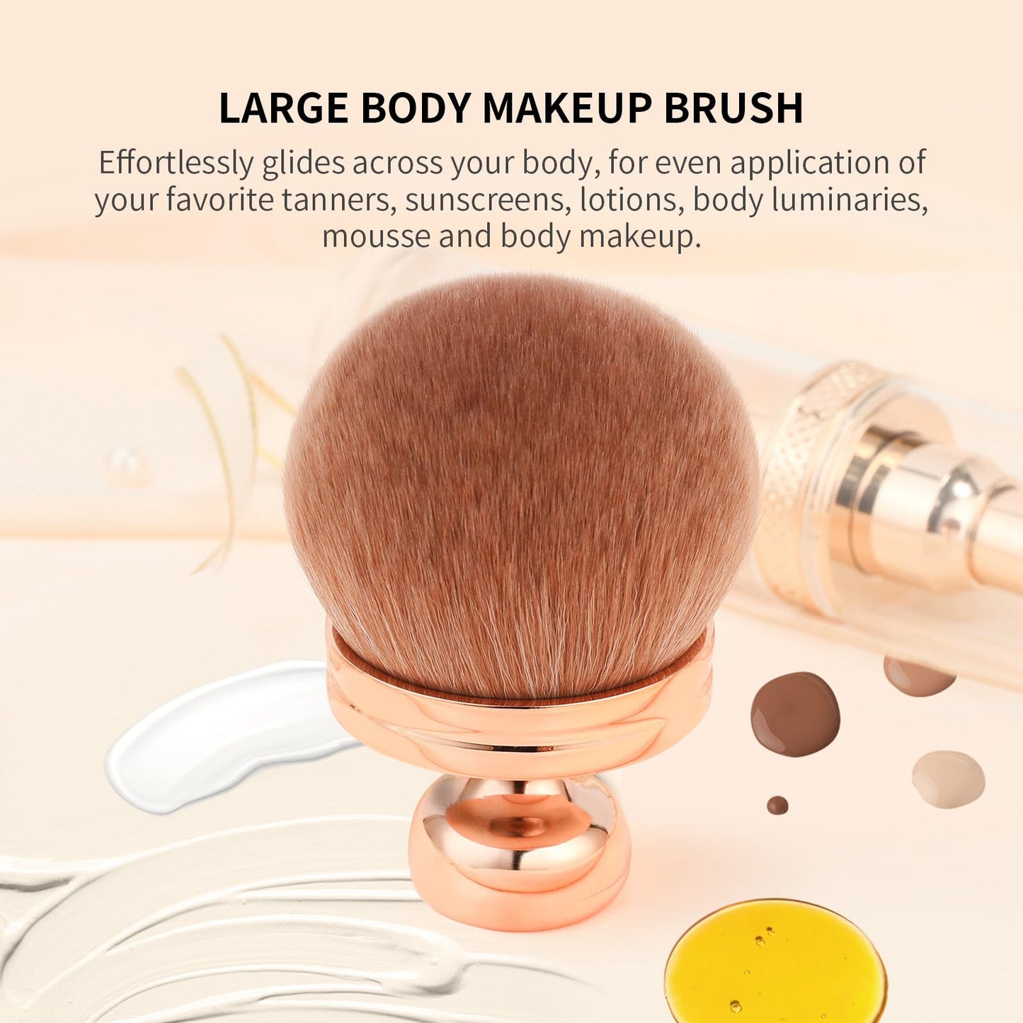 docolor Extra Large Body Makeup Brush For Self Tanner, 3 Inch Width Self Tanning Blend Brush, Soft synthetic hair, Powder, Foundation, Blusher, Bronzer, Face and Body Brush Gift box